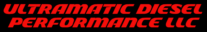 Ultramatic diesel performance llc is written in red on a black background