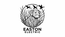 Easton Electric logo with a deer head in grass and three birds above it