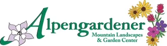 The logo for alpengardener mountain landscapes and garden center