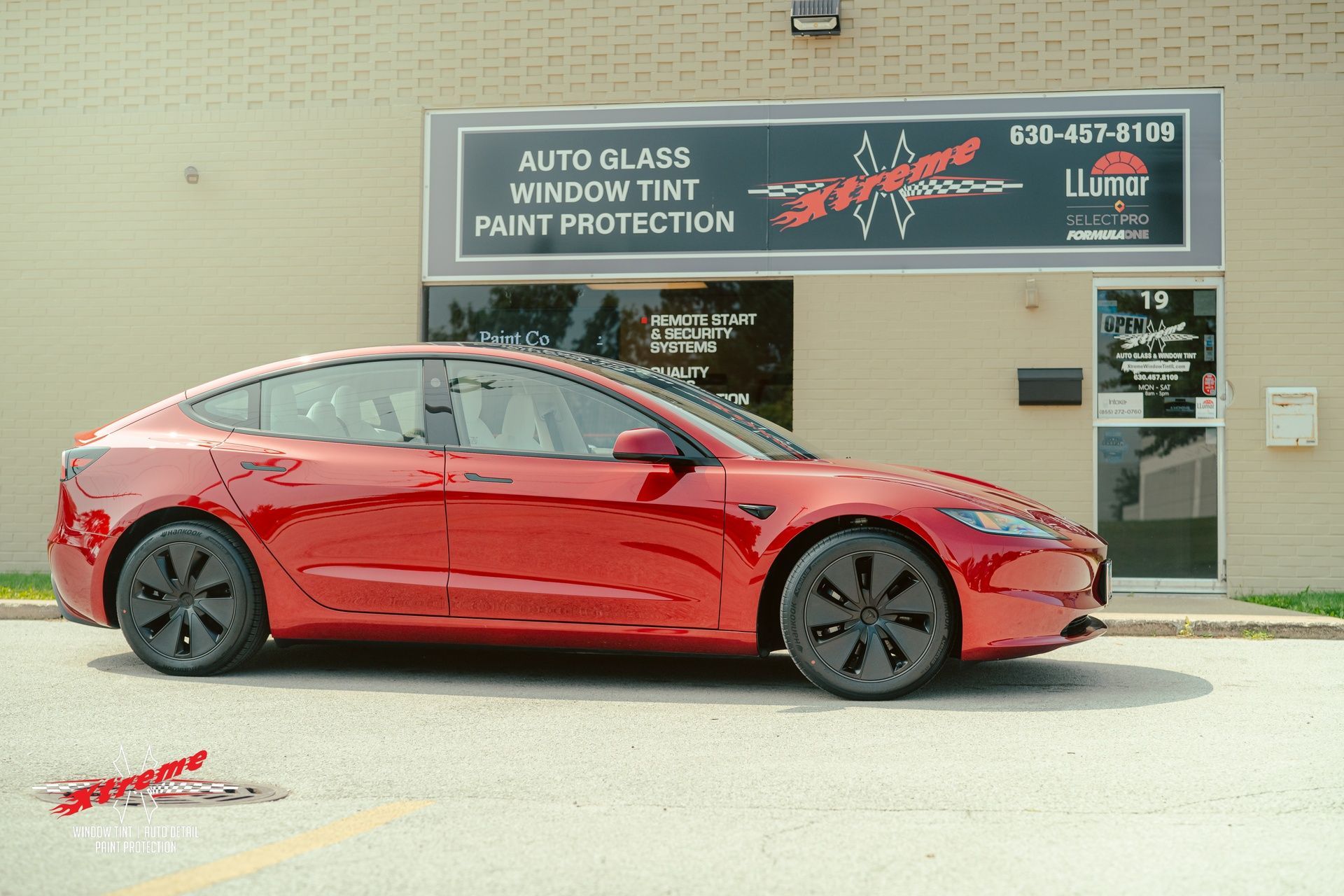 red car with ceramic coating