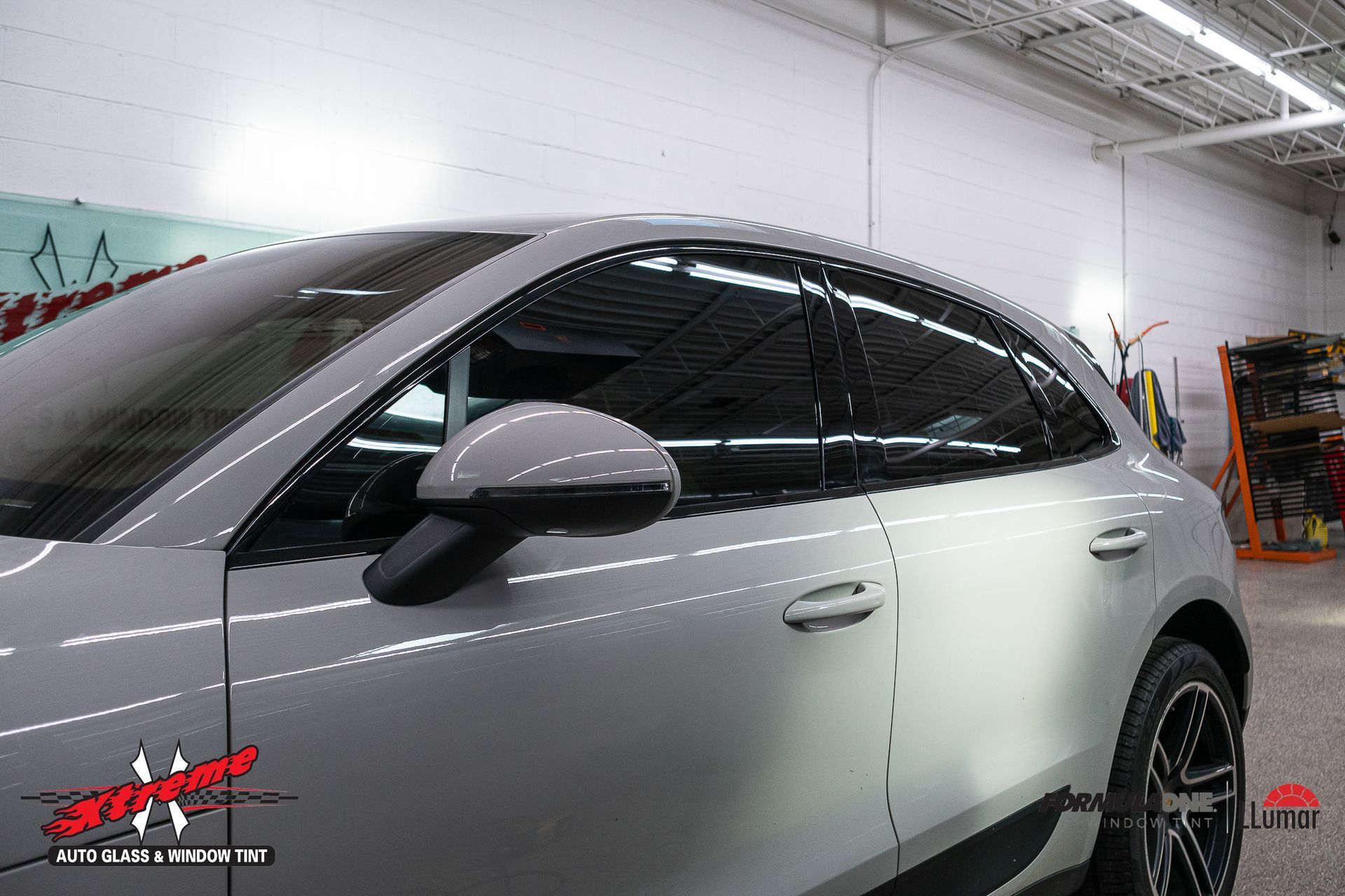 a white car with professionally installed window tint