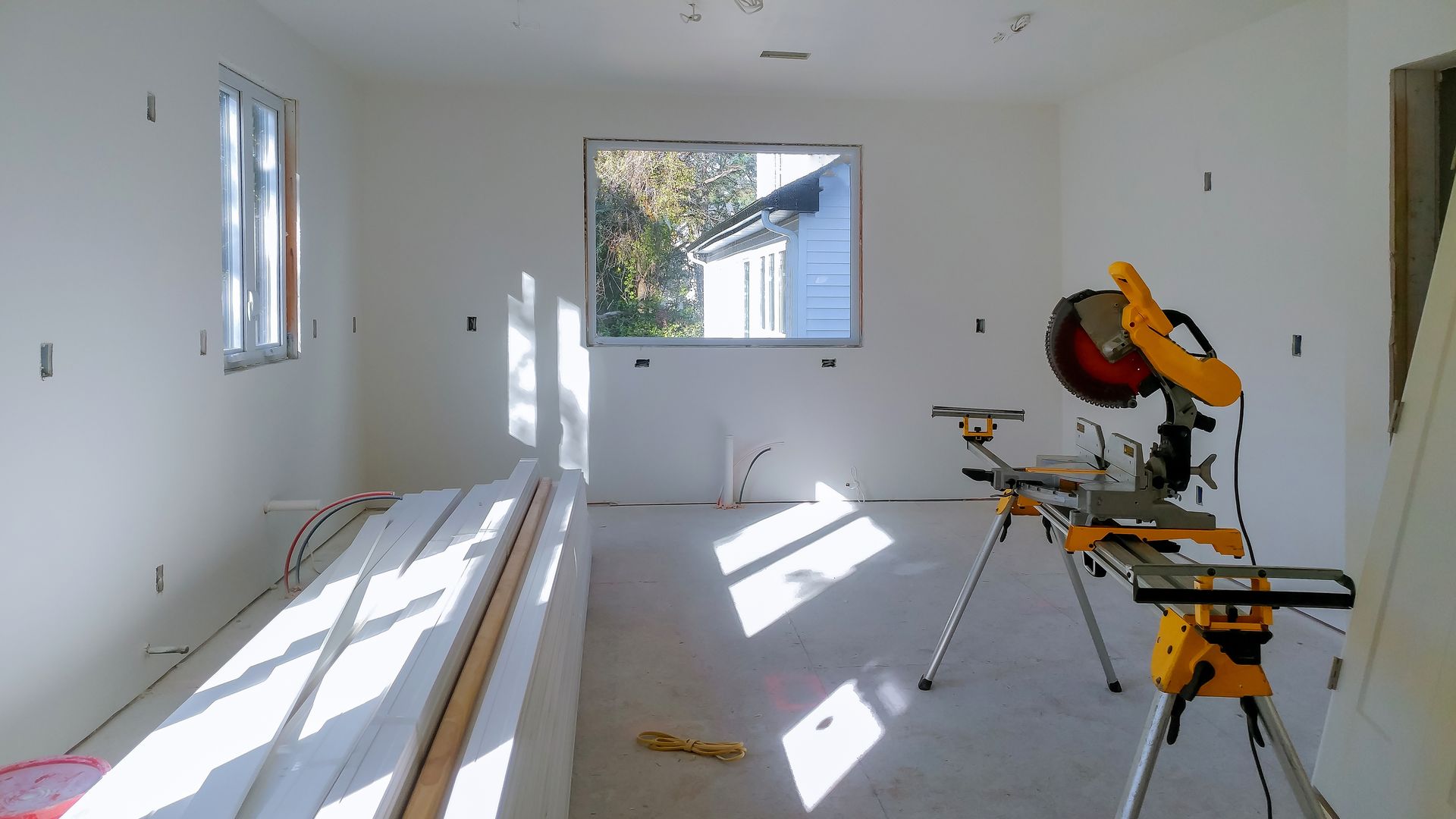 A spacious, well-lit room addition  constructed by Red Beaver Construction.