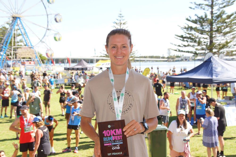 Women with 10km Run Fest Central Coast Trophy — Run Fest in Central Coast, NSW