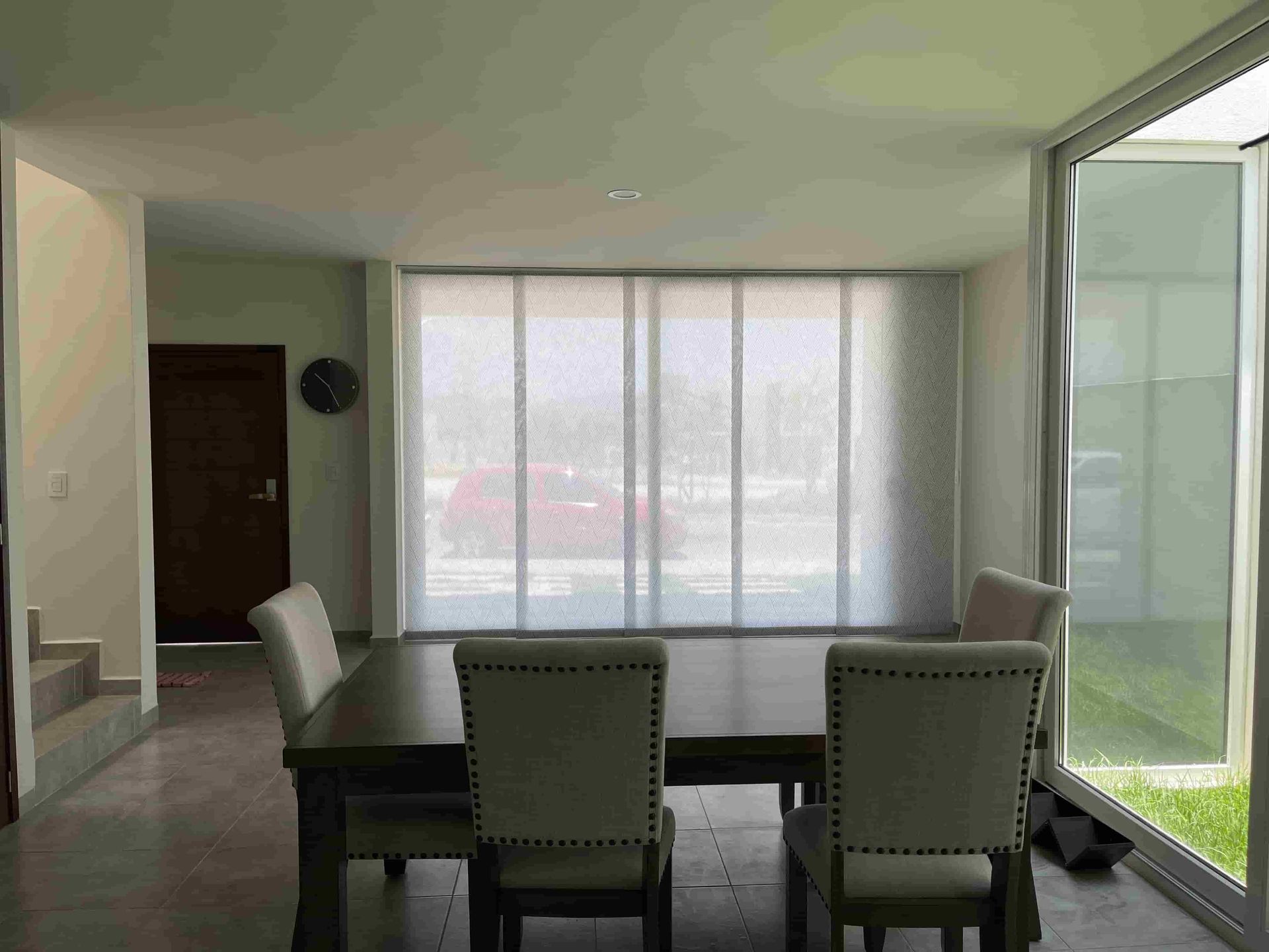 Dining Room With a Wooden Table, Four Upholstered Chairs — NT Blinds in Yarrawonga, NT