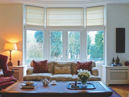 Living Room With Large Bay Window — NT Blinds in Yarrawonga, NT
