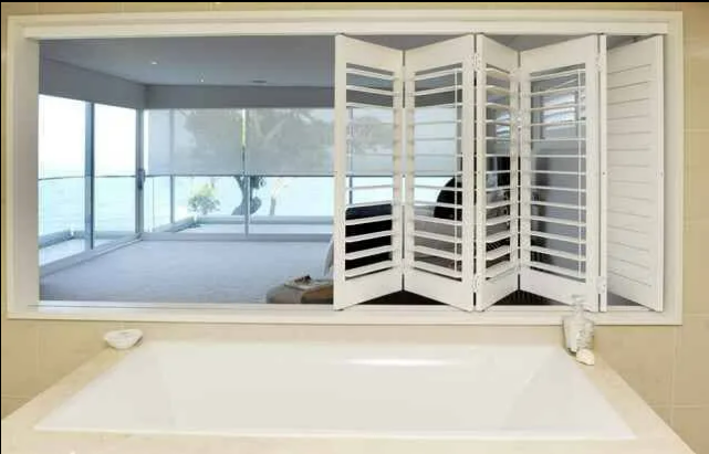 Bathroom View Through a Window to a Bright — NT Blinds in Yarrawonga, NT