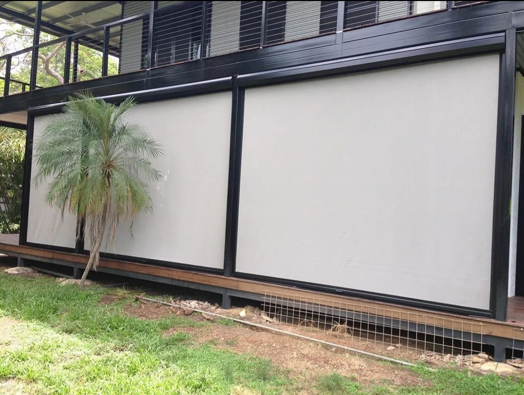 White Privacy Screen Panels Along a Fence — NT Blinds in Yarrawonga, NT