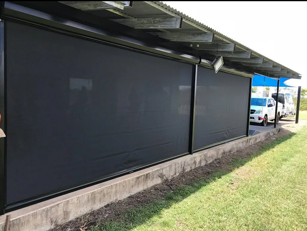 Black Outdoor Roller Shades — NT Blinds in Yarrawonga, NT