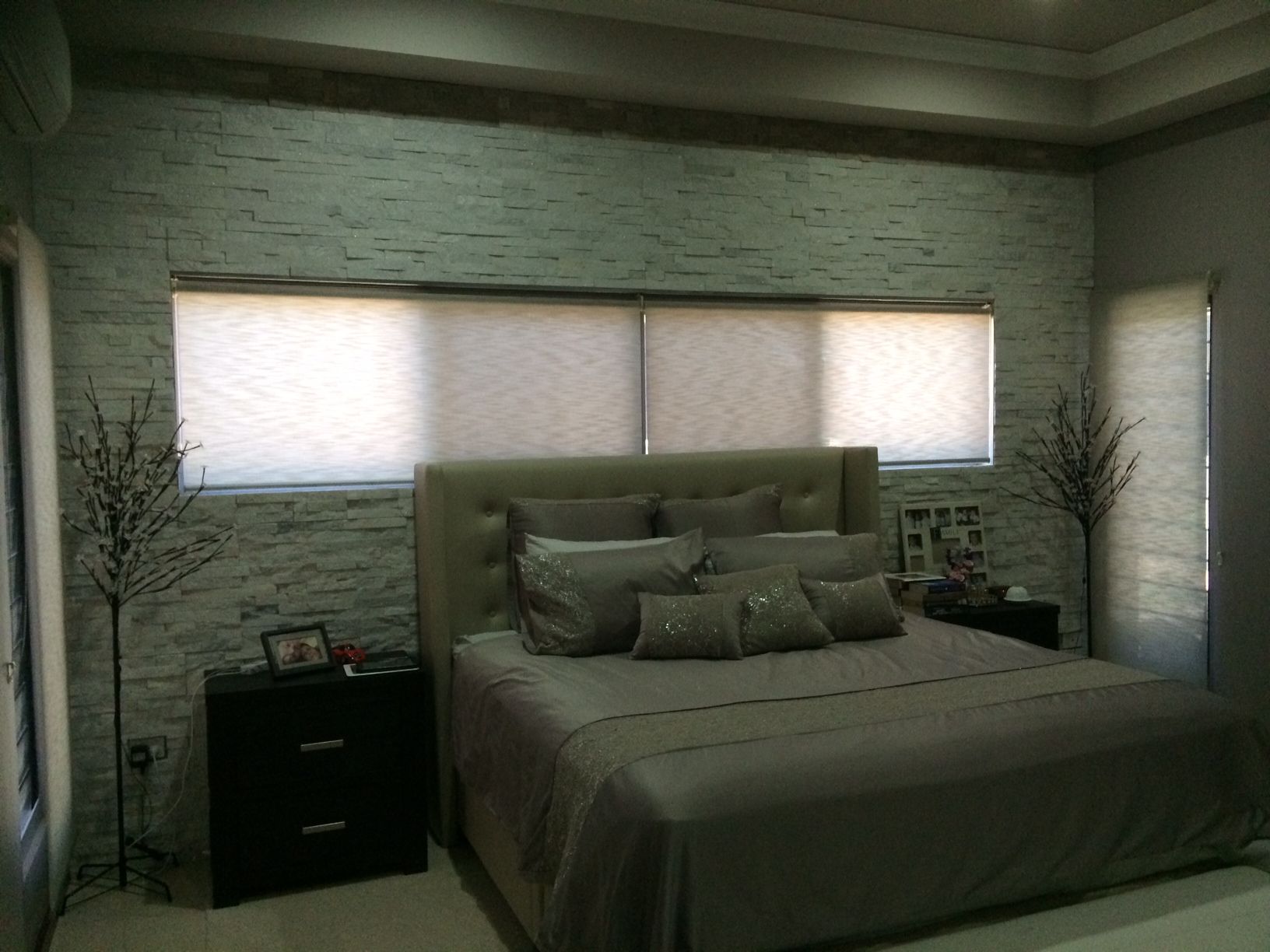 Room With Large, Textured White Panel Blinds Covering a Wall — NT Blinds in Darwin City, NT