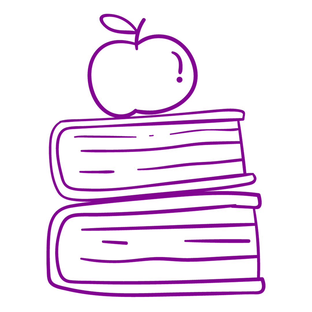 A stack of books with an apple on top of them.
