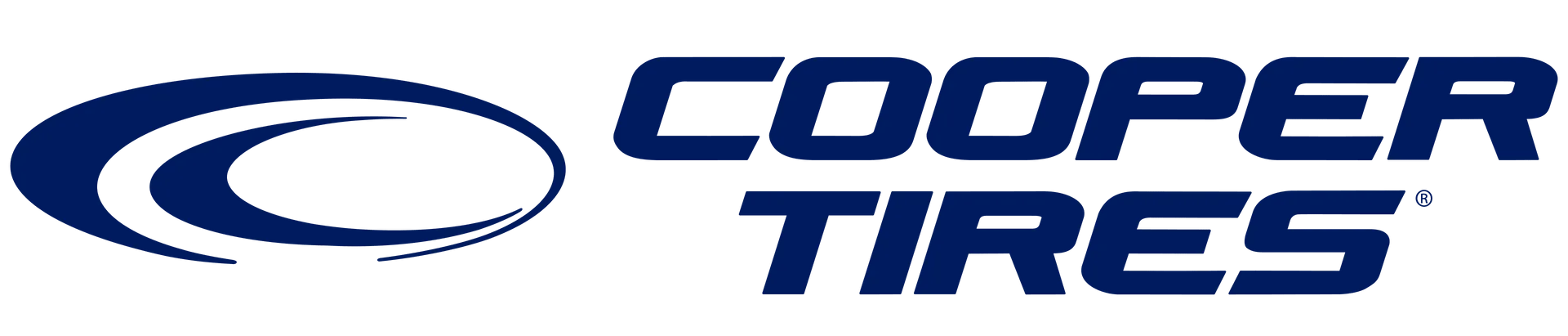 Cooper Tires logo with a blue stylized circular design and the words