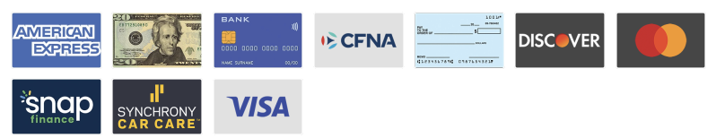 Payment methods accepted: American Express, cash, credit cards, Discover, MasterCard, Visa, checks, and Snap Finance.