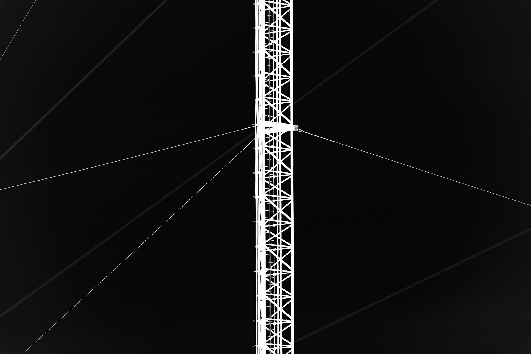 Scratchboard style abstraction of a communication tower