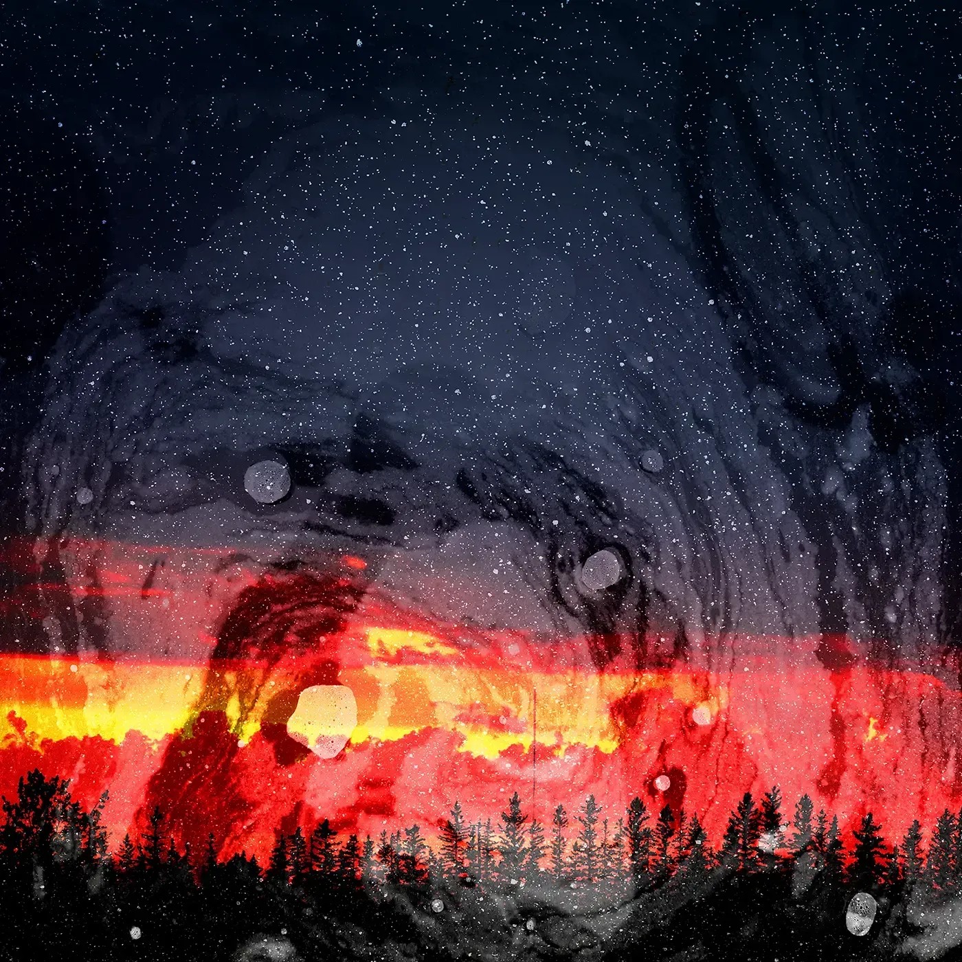 Cosmic Rinse: At the edge of twilight, stars dance with the sun's last breath.
