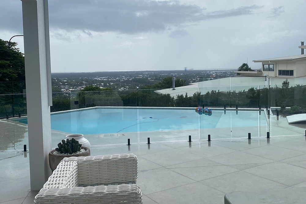 Glass Pool Fence Around Swimming Pool