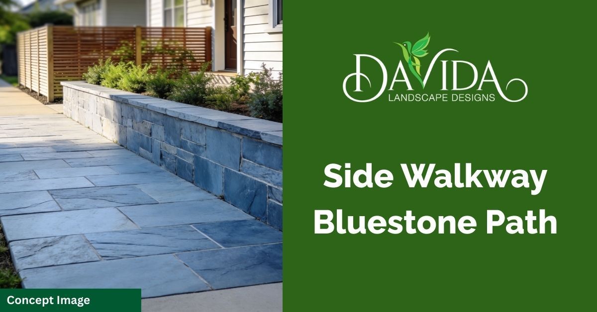 Side Walkway Landscape Design Stamford CT | Bluestone Path