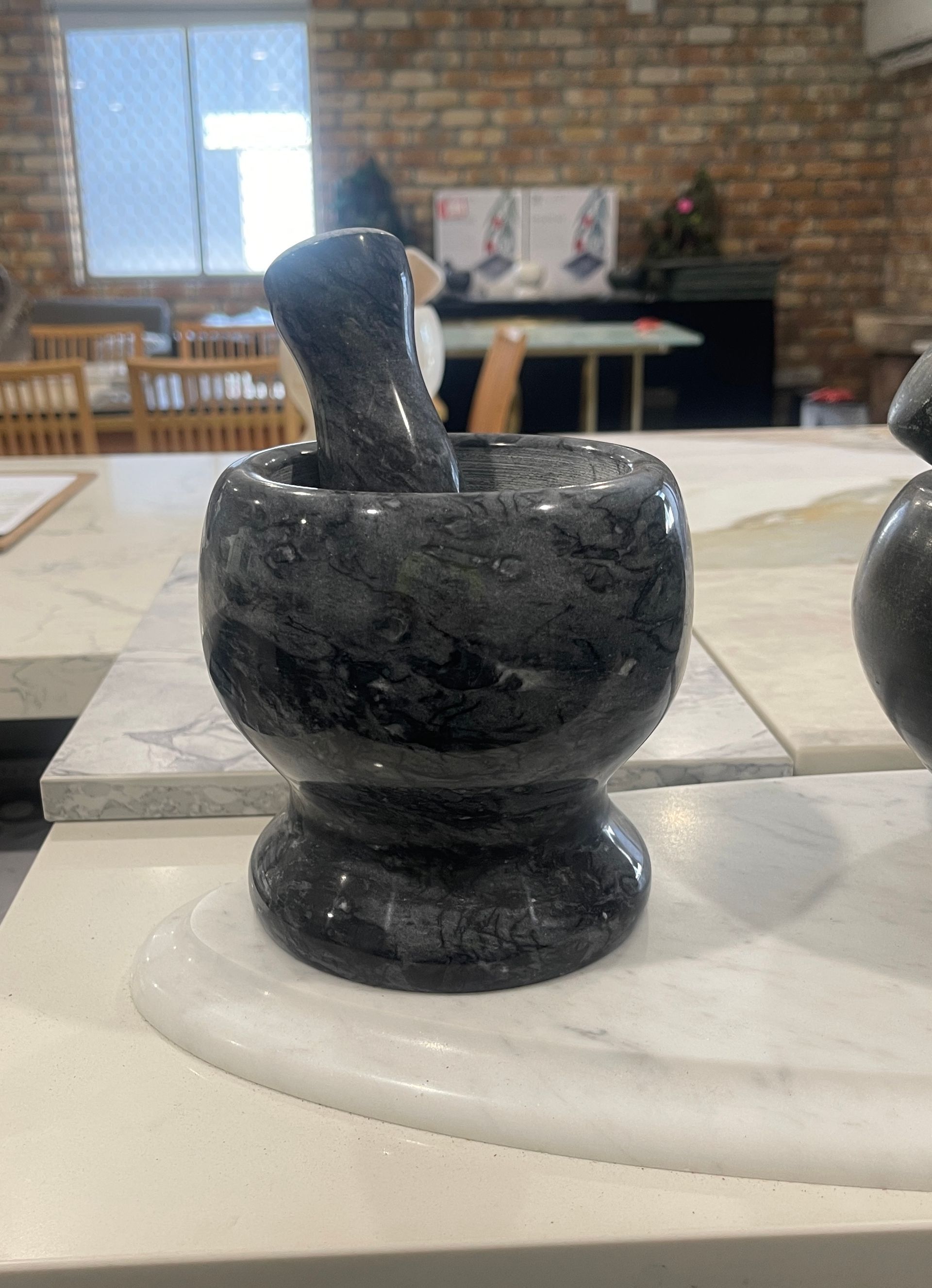 Marble Mortar and Pestle - Dark Blue