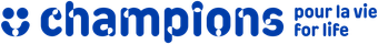 A logo for champions for life pour la vie