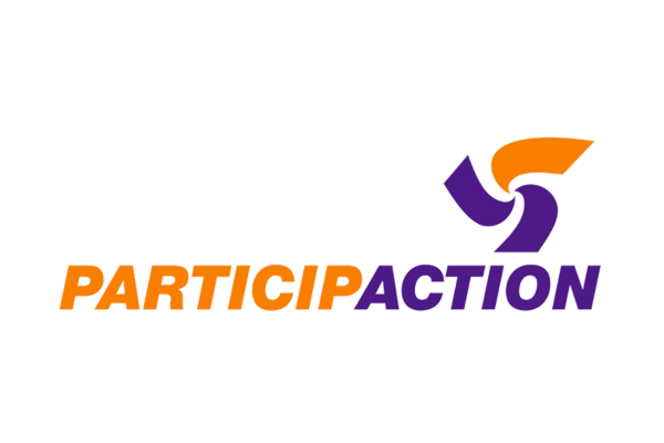 An orange and purple logo for participation