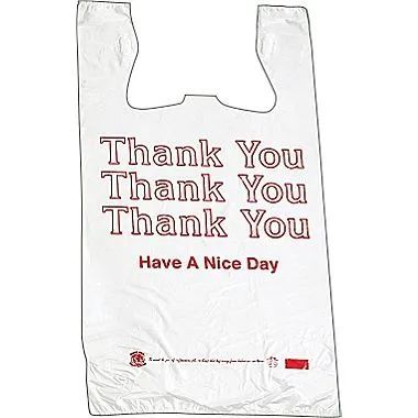 Thank You Bags - 11.5x6, 5x21, 10 mic, 1/6 BBL, T-sack, White, 1000/cs