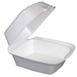 6x6 Foam Hinged Food Container - White 500/cs