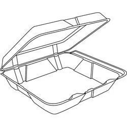 9x9 Foam Hinged Food Container - White 200/cs