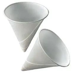 4 oz Cone Water Cups Paper with Rim - 5000/cs