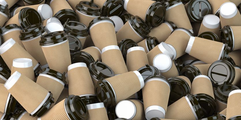 empty paper coffee cups