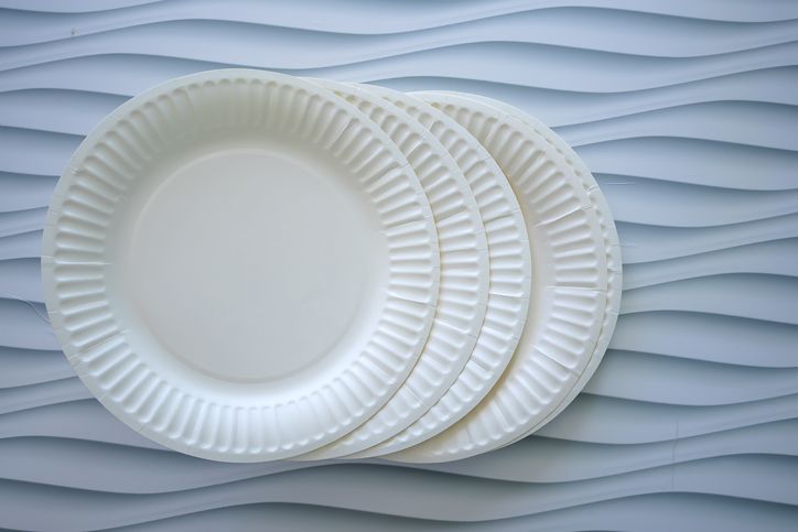 Stack of Paper Plates, Disposable paper plate