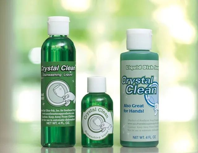 Crystal Clean Dishwashing Liquid - 4 oz bottle, 72/case and 1.6 oz bottle, 144/case