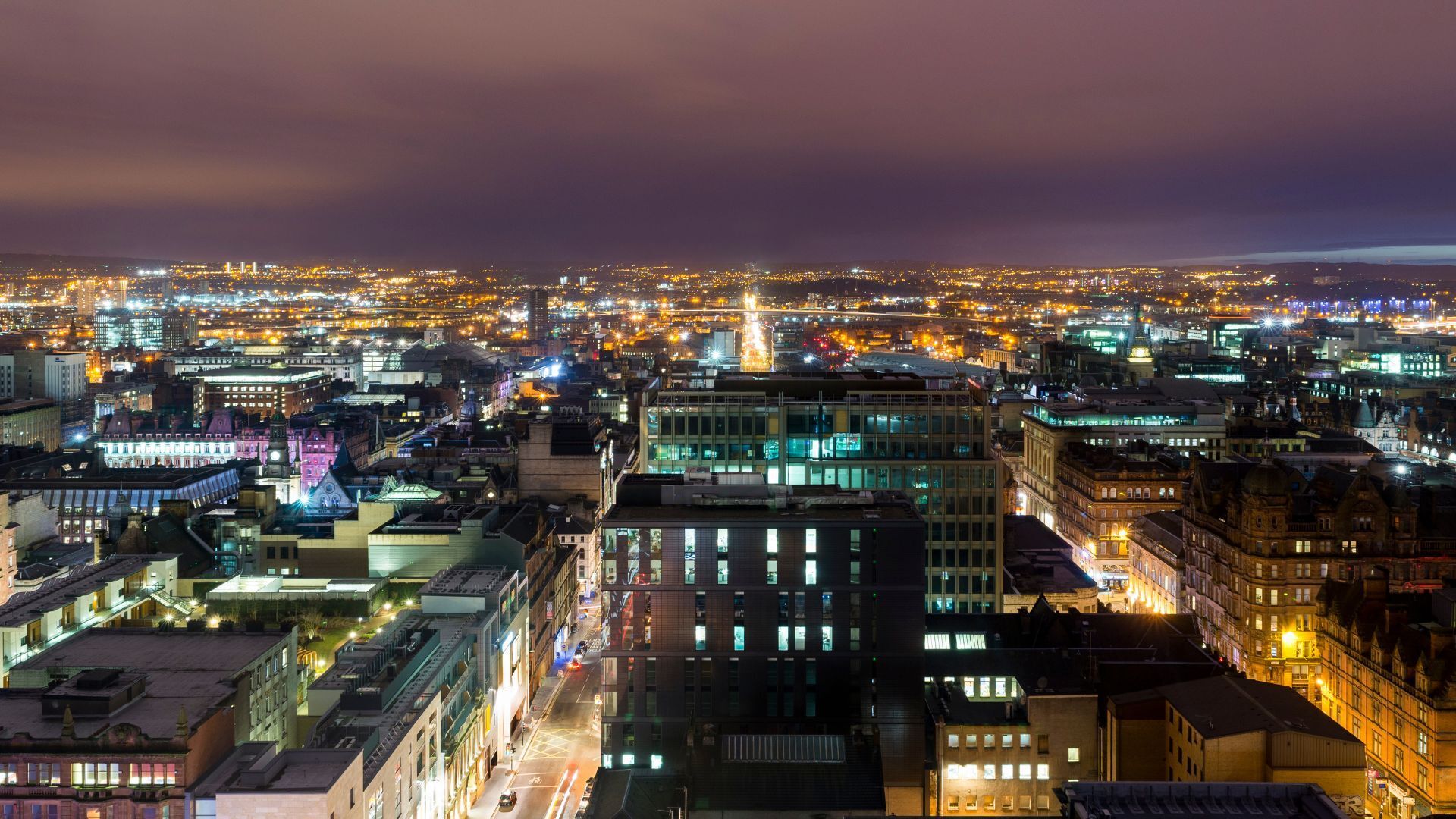 Glasgow city night view