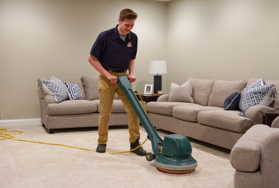 Cleaning Stain on Carpet with Sponge — Mansfield, TX — Apex Cleaning Concepts LLC