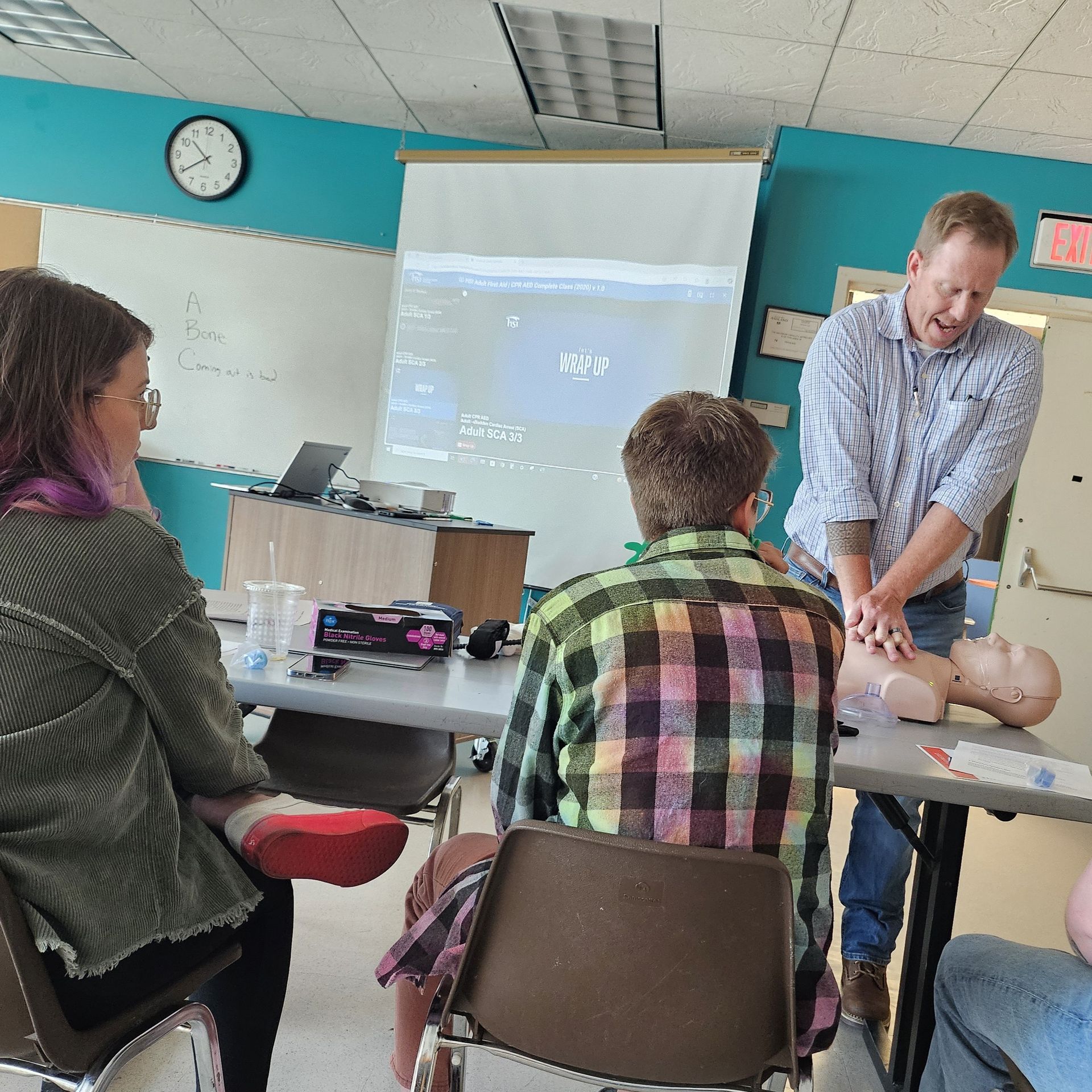 ScienceWorks staff undergoing CPR training.