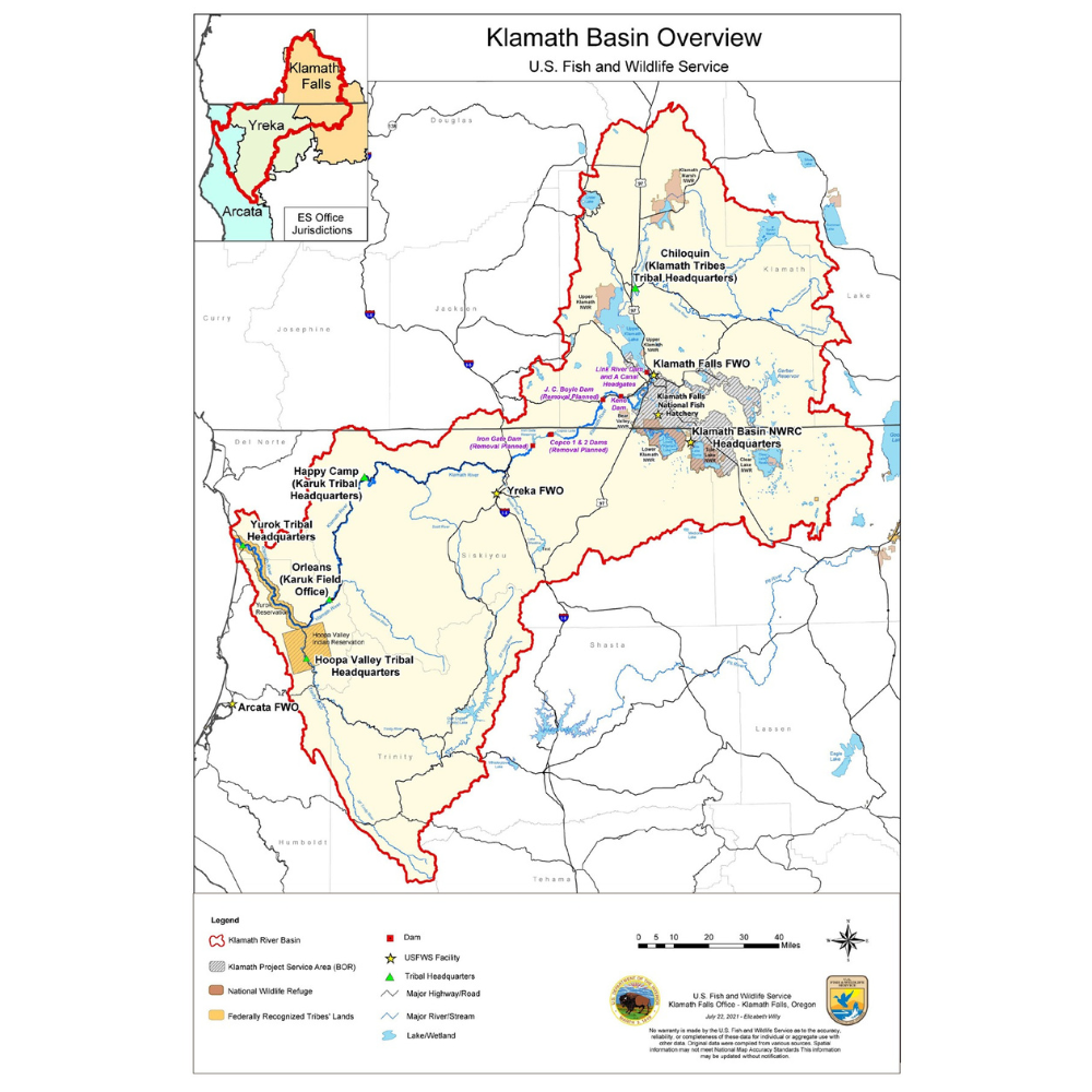 Map of Klamath River Water Basin