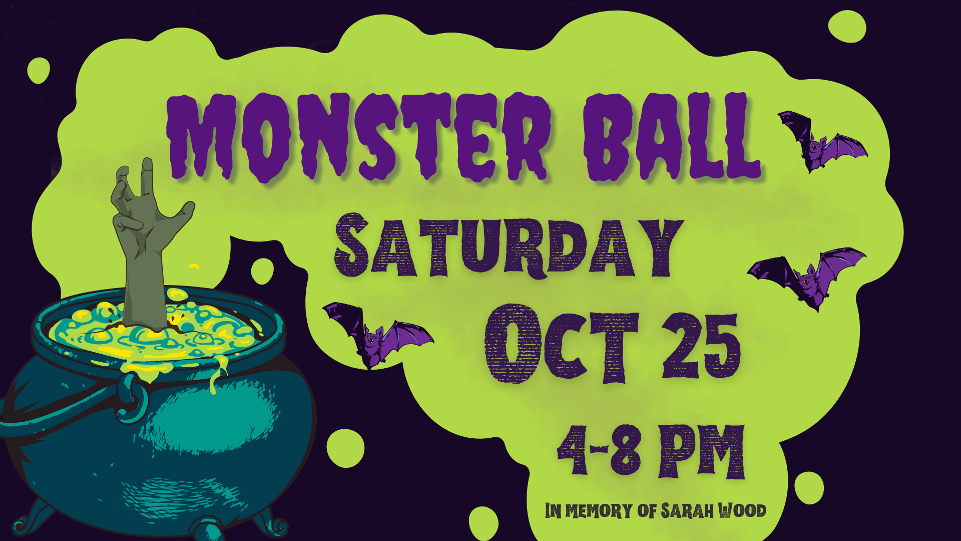 Monster Ball logo, Saturday, October 25, 4-8 PM