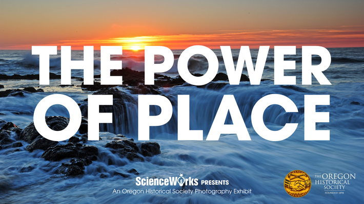 A sunset over an ocean shore with the bold white text 