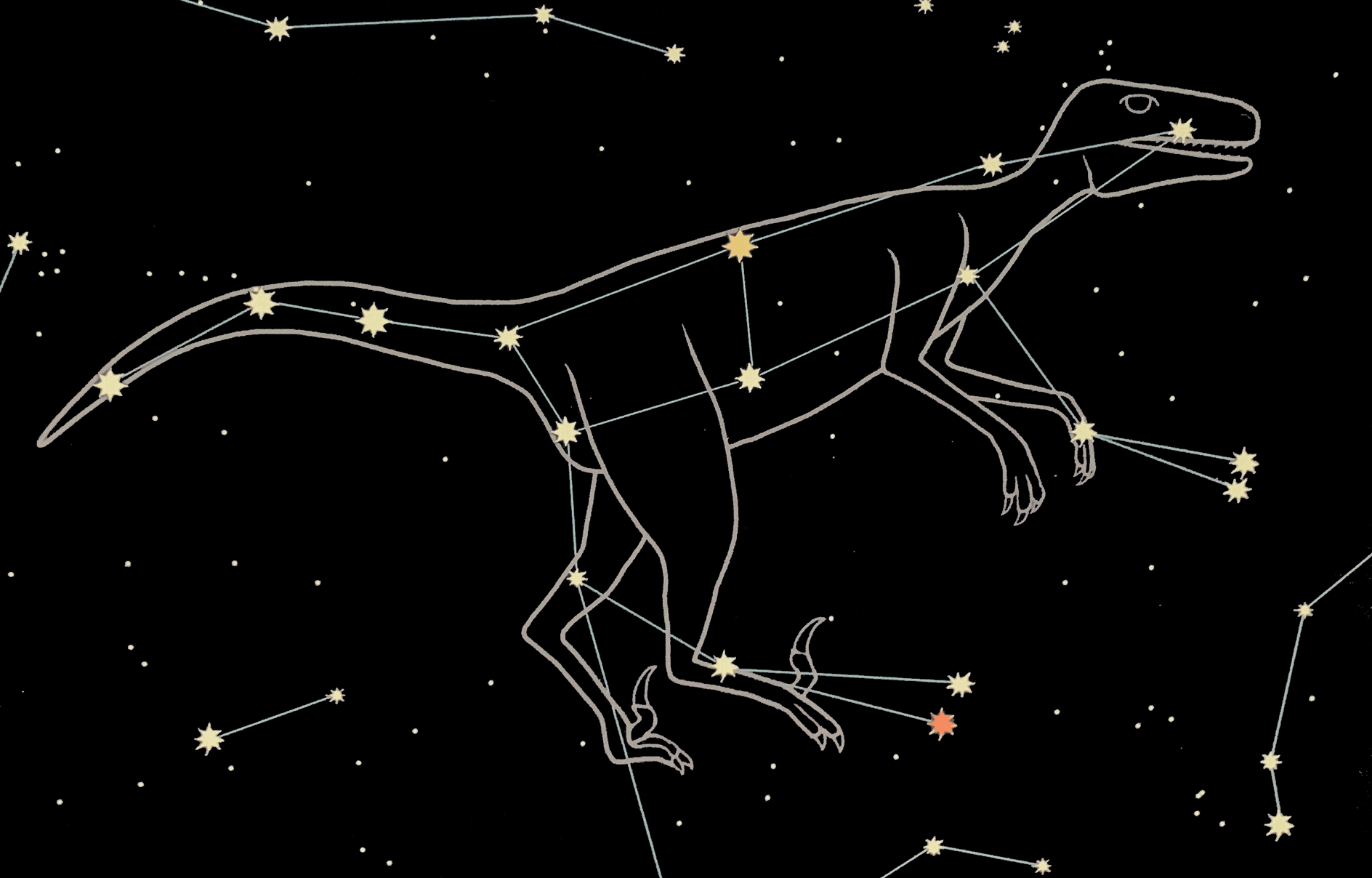 A Deinonychus constellation someone has  made with the Dino Sky exhibit