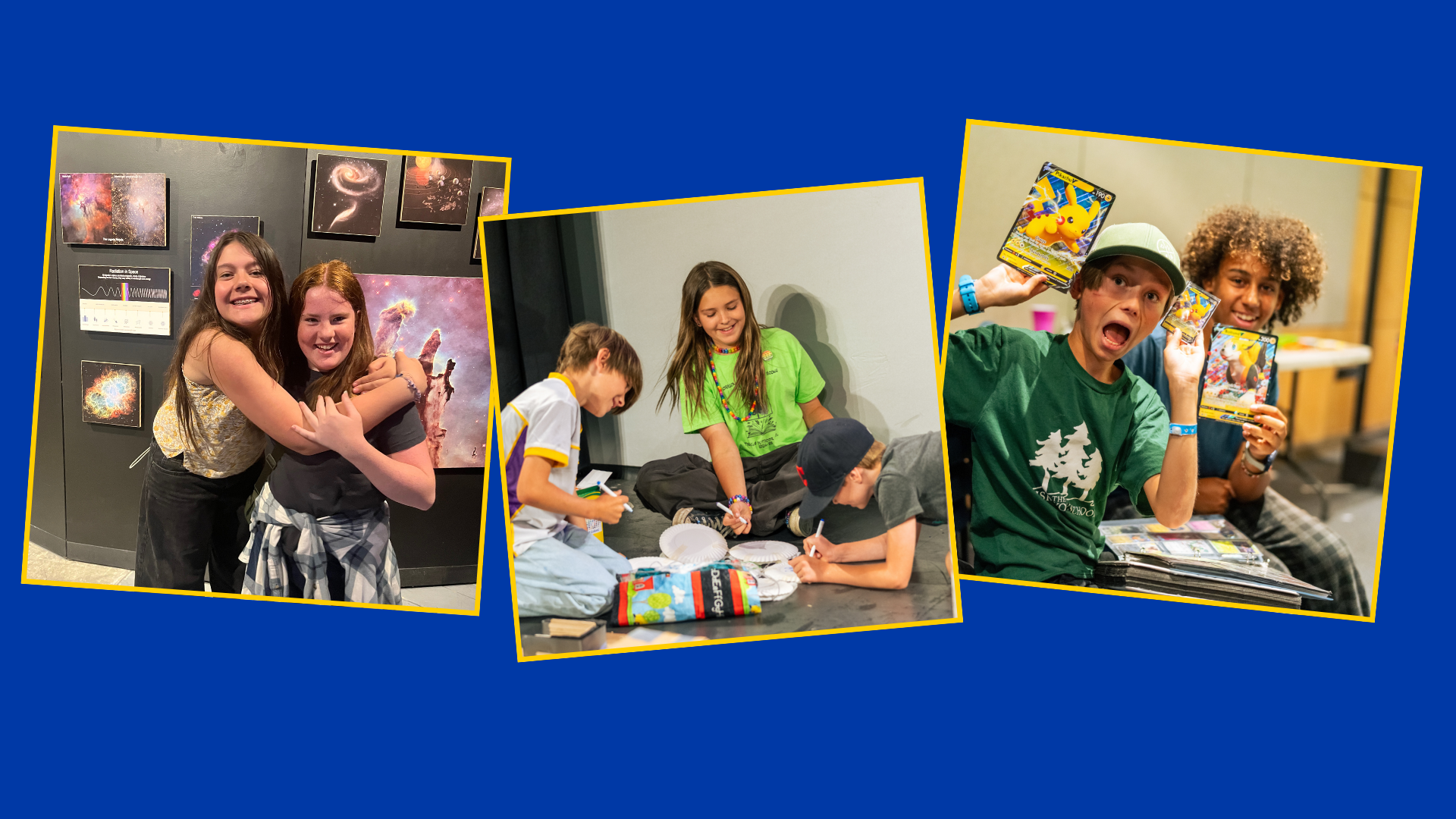 collage of young teens hanging out at ScienceWorks