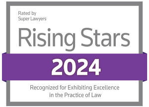 Rising stars 2024 is recognized for exhibiting excellence in the practice of law.
