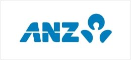 A blue anz logo on a white background