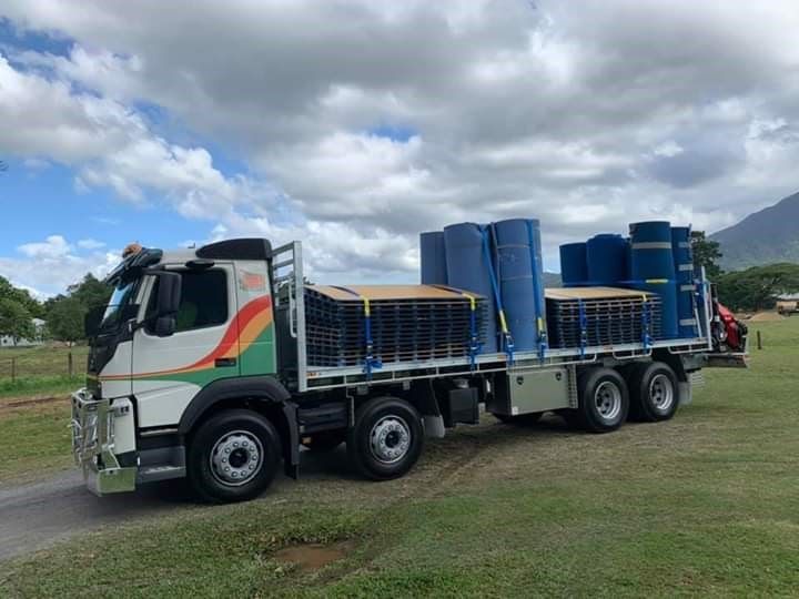 Truck with Materials — Bell's Carrying & Crane Hire Service Pty Ltd in Bungalow, QLD