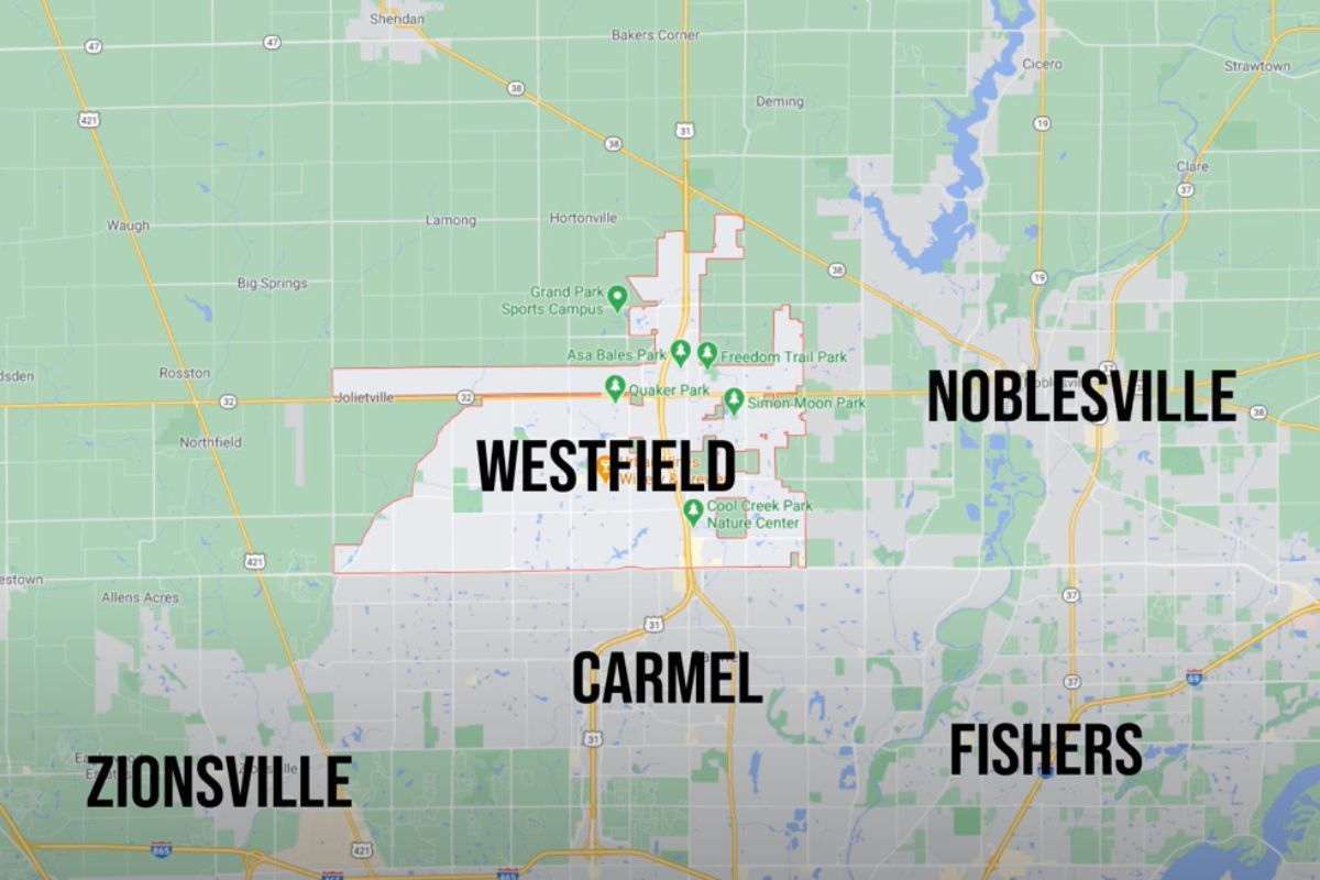 Westfield Indiana map