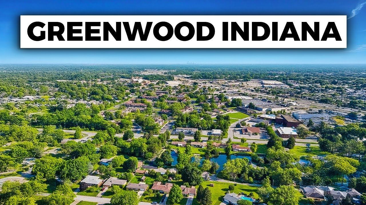 An aerial view of a residential area in greenwood indiana.