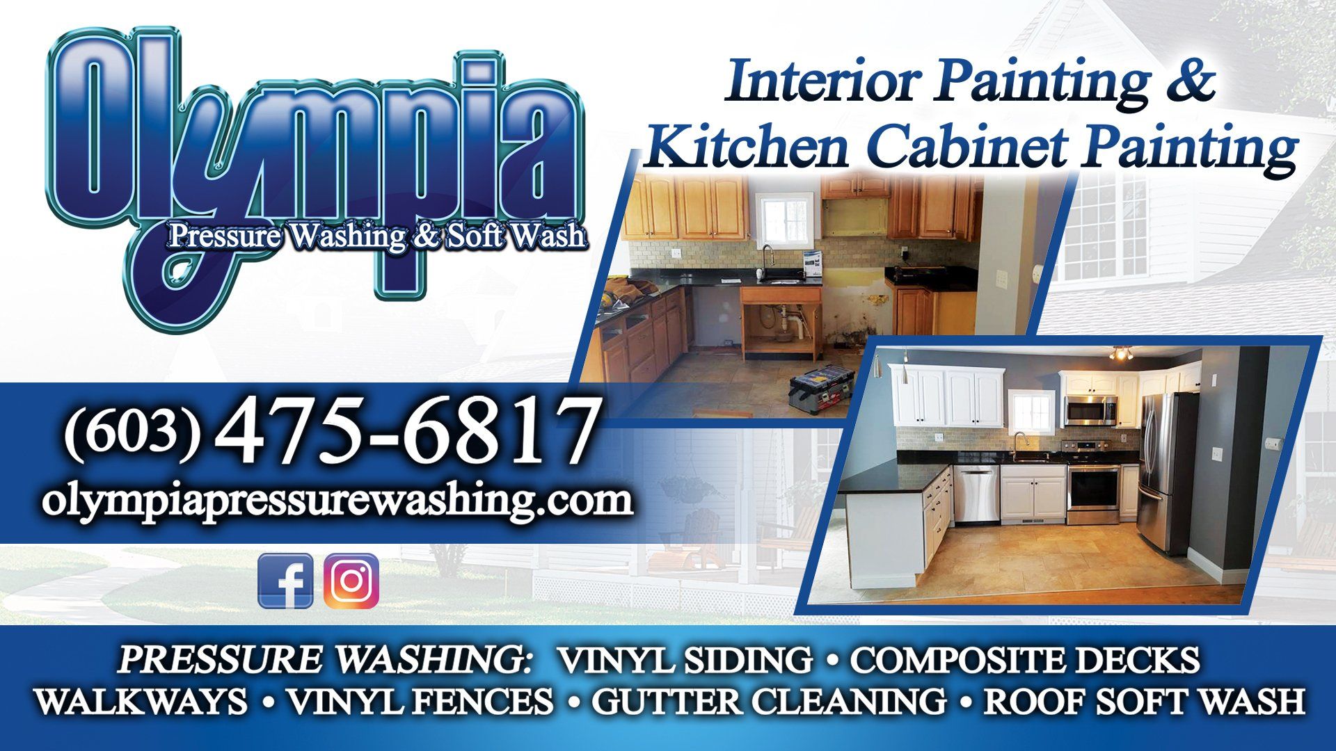 Call Olympia for Interior Painting & Kitchen Cabinet Painting Services