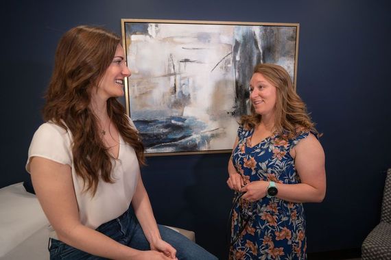 Two women talking during a patient consultation at Balanced Healthcare