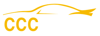 Yellow car outline with three yellow "C" letters.