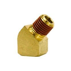 ANDERSON METALS 06124-06-001 45-deg Street Elbow with Sealant, 3/8-in Female NPTF x 3/8-in Male NPTF, Brass