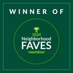 A winner of 2024 neighborhood faves nextdoor logo.
