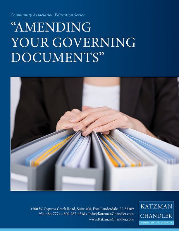 Amending Your Governing Documents — Fort Lauderdale, FL — Katzman Chandler