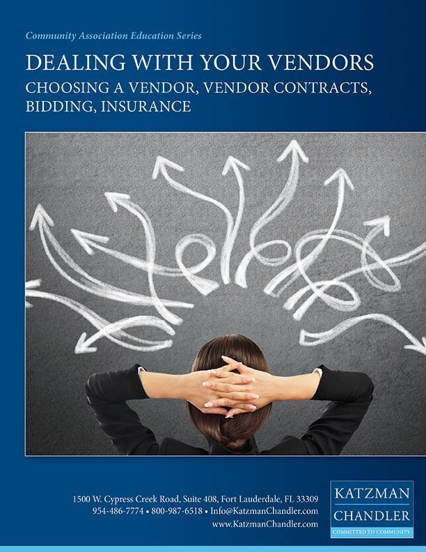 Dealing With Your Vendors — Fort Lauderdale, FL — Katzman Chandler